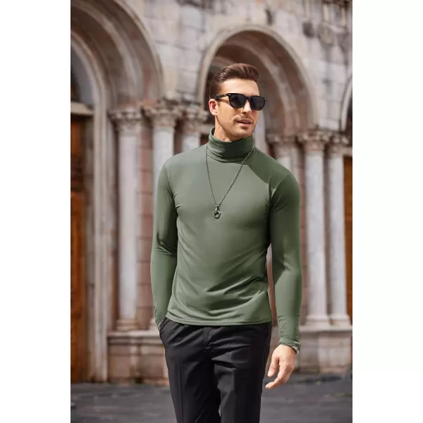 COOFANDY Men's Casual Slim Fit Turtleneck T Shirts Lightweight Basic Cotton Pullovers
