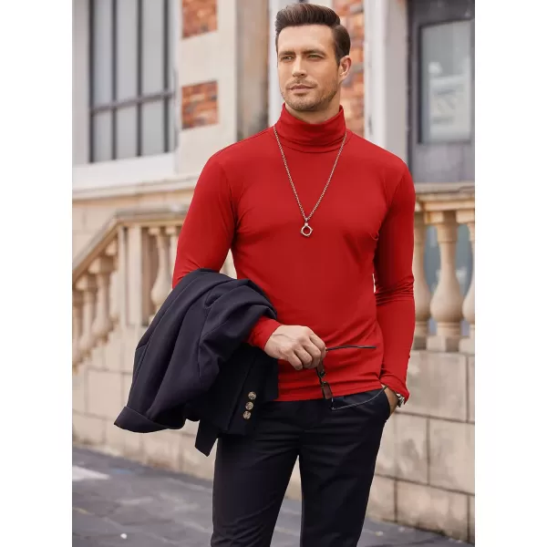 COOFANDY Men's Casual Slim Fit Turtleneck T Shirts Lightweight Basic Cotton Pullovers