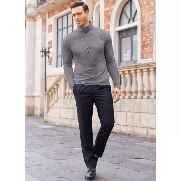 COOFANDY Men's Casual Slim Fit Turtleneck T Shirts Lightweight Basic Cotton Pullovers