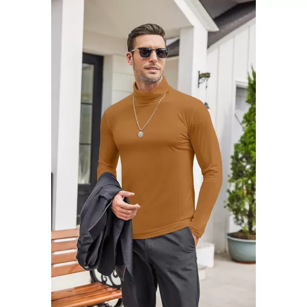 COOFANDY Men's Casual Slim Fit Turtleneck T Shirts Lightweight Basic Cotton Pullovers