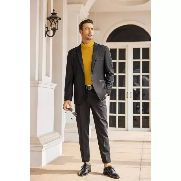 COOFANDY Men's Casual Slim Fit Turtleneck T Shirts Lightweight Basic Cotton Pullovers