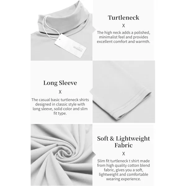 COOFANDY Men's Casual Slim Fit Turtleneck T Shirts Lightweight Basic Cotton Pullovers