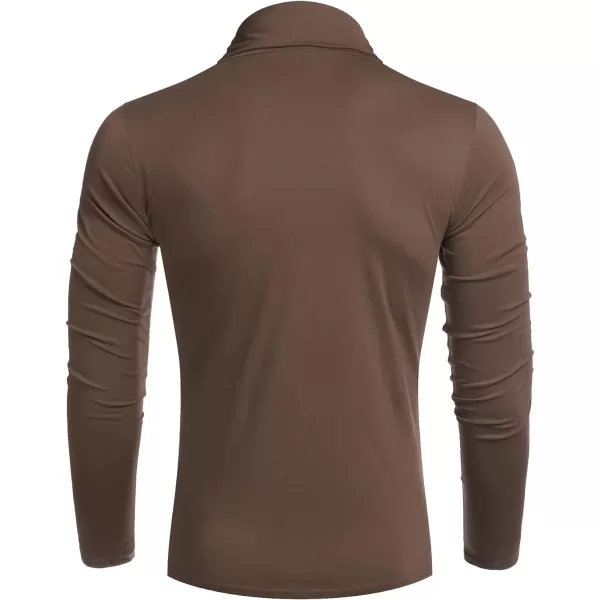 COOFANDY Men's Casual Slim Fit Turtleneck T Shirts Lightweight Basic Cotton Pullovers