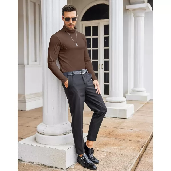 COOFANDY Men's Casual Slim Fit Turtleneck T Shirts Lightweight Basic Cotton Pullovers