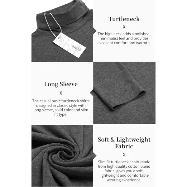 COOFANDY Men's Casual Slim Fit Turtleneck T Shirts Lightweight Basic Cotton Pullovers