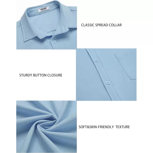 COOFANDY Men's Casual Summer Beach Wrinkle Free Shirts Short Sleeve Button Down Lightweight Untucked Textured Shirt