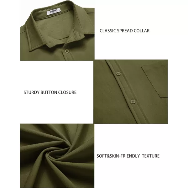COOFANDY Men's Casual Summer Beach Wrinkle Free Shirts Short Sleeve Button Down Lightweight Untucked Textured Shirt
