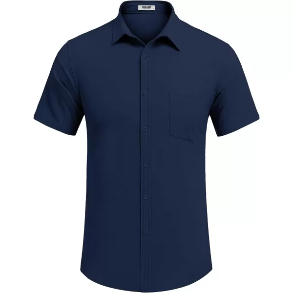 COOFANDY Men's Casual Summer Beach Wrinkle Free Shirts Short Sleeve Button Down Lightweight Untucked Textured Shirt