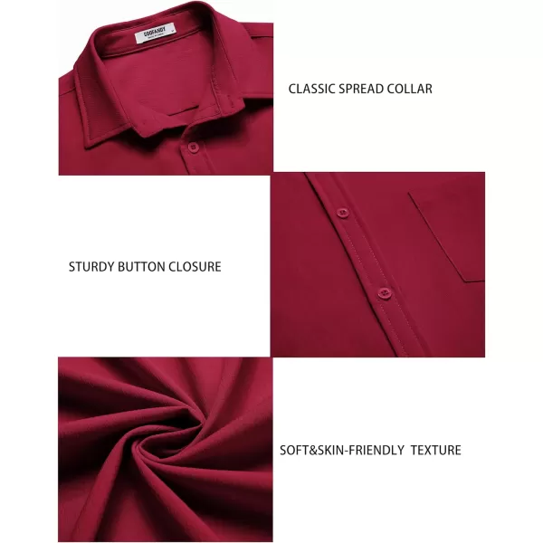 COOFANDY Men's Casual Summer Beach Wrinkle Free Shirts Short Sleeve Button Down Lightweight Untucked Textured Shirt