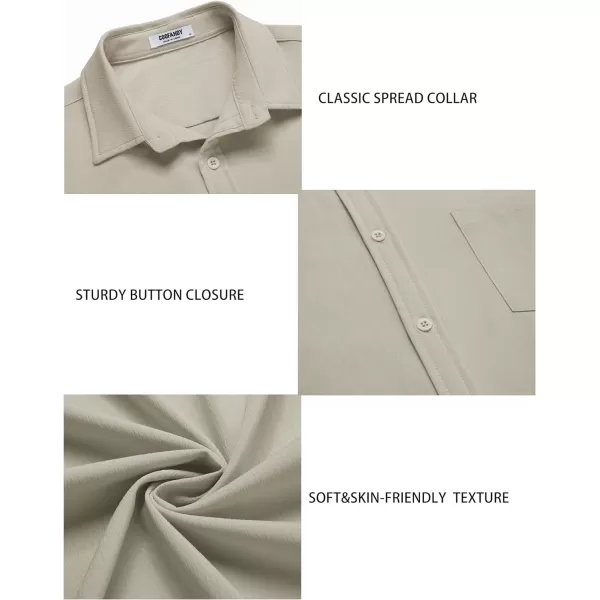 COOFANDY Men's Casual Summer Beach Wrinkle Free Shirts Short Sleeve Button Down Lightweight Untucked Textured Shirt