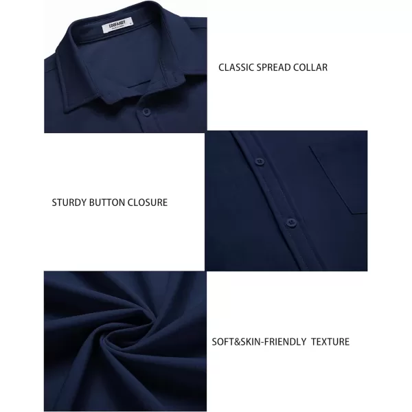 COOFANDY Men's Casual Summer Beach Wrinkle Free Shirts Short Sleeve Button Down Lightweight Untucked Textured Shirt