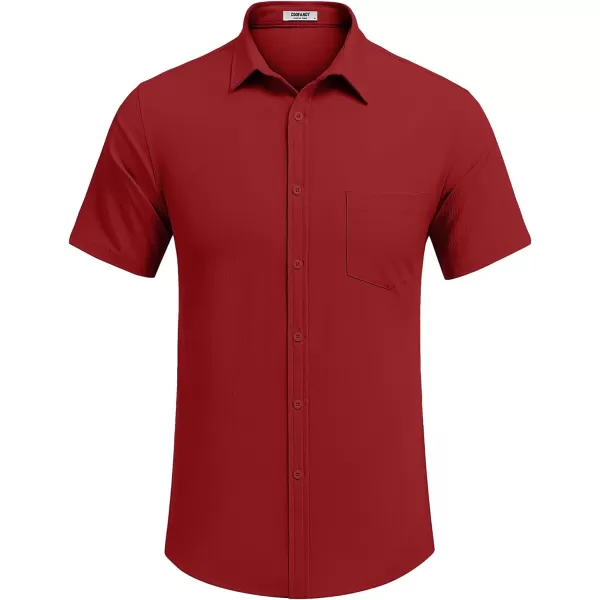 COOFANDY Men's Casual Summer Beach Wrinkle Free Shirts Short Sleeve Button Down Lightweight Untucked Textured Shirt