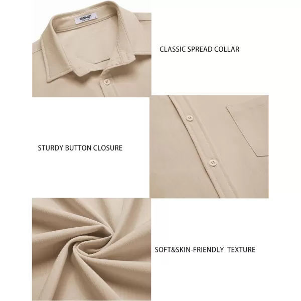 COOFANDY Men's Casual Summer Beach Wrinkle Free Shirts Short Sleeve Button Down Lightweight Untucked Textured Shirt