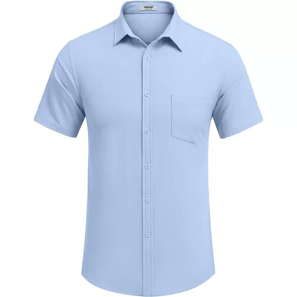 COOFANDY Men's Casual Summer Beach Wrinkle Free Shirts Short Sleeve Button Down Lightweight Untucked Textured Shirt