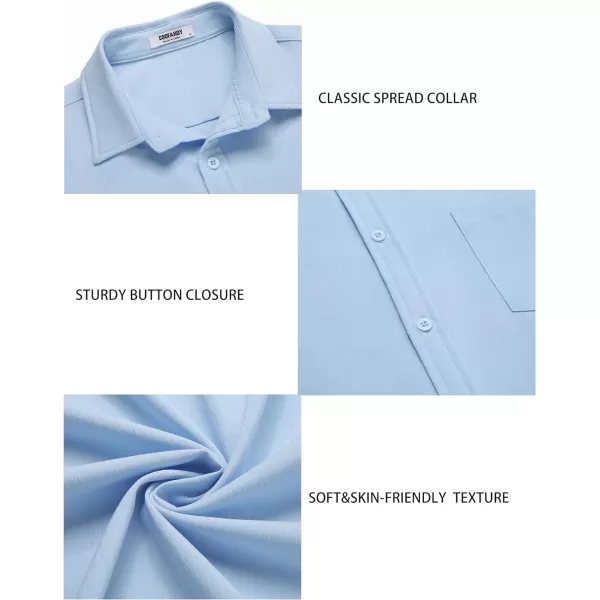 COOFANDY Men's Casual Summer Beach Wrinkle Free Shirts Short Sleeve Button Down Lightweight Untucked Textured Shirt