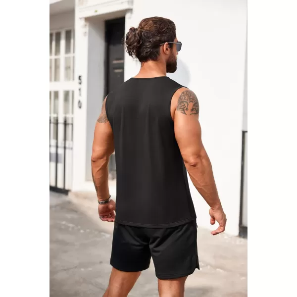 COOFANDY Men's Casual Tank Top Sleeveless Henley Shirts Muscle Fit T Shirt)