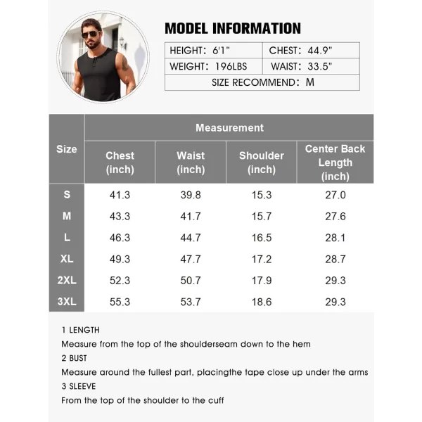 COOFANDY Men's Casual Tank Top Sleeveless Henley Shirts Muscle Fit T Shirt)