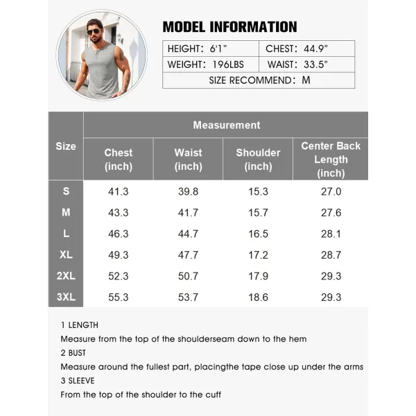 COOFANDY Men's Casual Tank Top Sleeveless Henley Shirts Muscle Fit T Shirt)