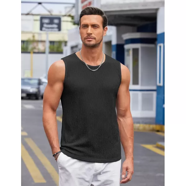 COOFANDY Men's Casual Tank Tops 2 Pack Knit Sleeveless Lightweight Tee Muscle Basic T Shirts