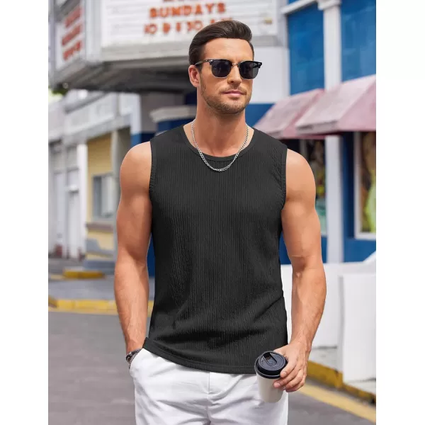 COOFANDY Men's Casual Tank Tops 2 Pack Knit Sleeveless Lightweight Tee Muscle Basic T Shirts