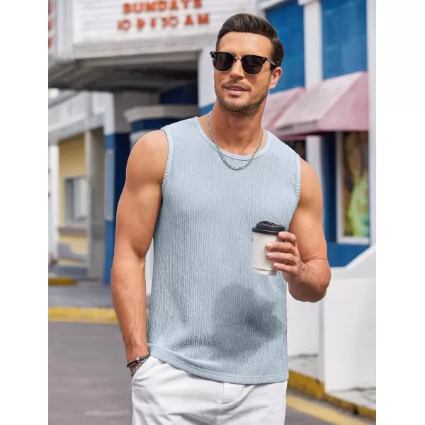 COOFANDY Men's Casual Tank Tops 2 Pack Knit Sleeveless Lightweight Tee Muscle Basic T Shirts