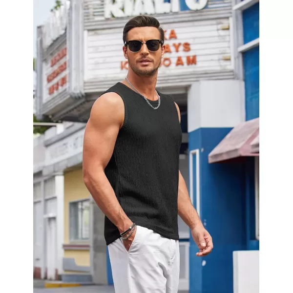 COOFANDY Men's Casual Tank Tops 2 Pack Knit Sleeveless Lightweight Tee Muscle Basic T Shirts