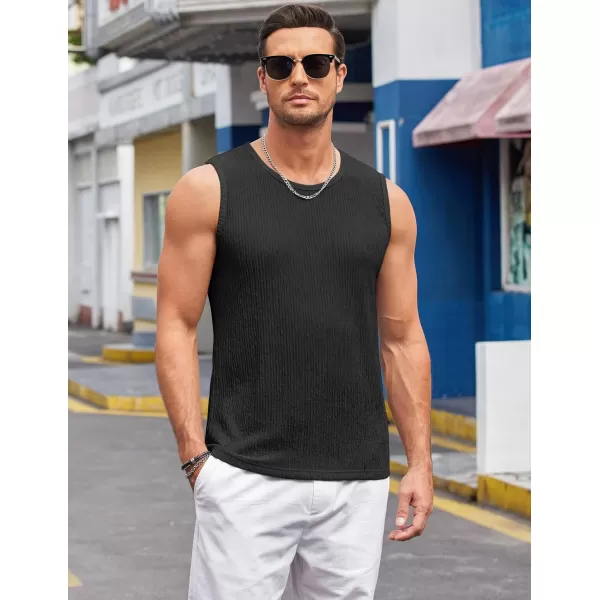 COOFANDY Men's Casual Tank Tops 2 Pack Knit Sleeveless Lightweight Tee Muscle Basic T Shirts
