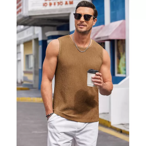 COOFANDY Men's Casual Tank Tops 2 Pack Knit Sleeveless Lightweight Tee Muscle Basic T Shirts