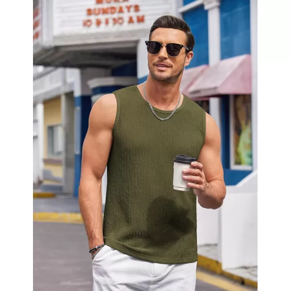 COOFANDY Men's Casual Tank Tops 2 Pack Knit Sleeveless Lightweight Tee Muscle Basic T Shirts