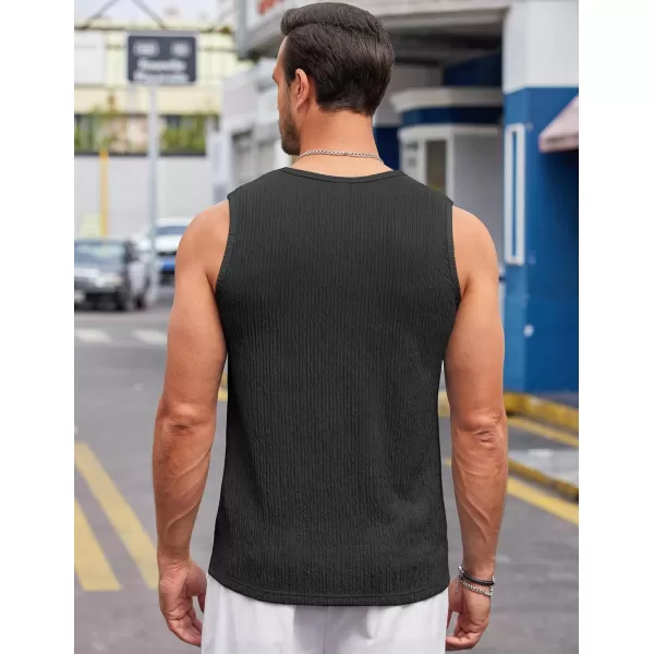COOFANDY Men's Casual Tank Tops 2 Pack Knit Sleeveless Lightweight Tee Muscle Basic T Shirts