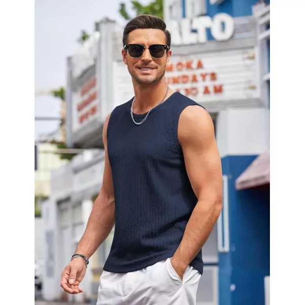 COOFANDY Men's Casual Tank Tops 2 Pack Knit Sleeveless Lightweight Tee Muscle Basic T Shirts