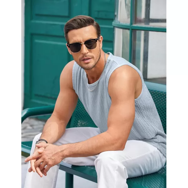 COOFANDY Men's Casual Tank Tops 2 Pack Knit Sleeveless Lightweight Tee Muscle Basic T Shirts