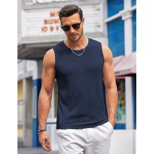 COOFANDY Men's Casual Tank Tops 2 Pack Knit Sleeveless Lightweight Tee Muscle Basic T Shirts