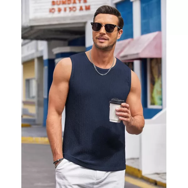 COOFANDY Men's Casual Tank Tops 2 Pack Knit Sleeveless Lightweight Tee Muscle Basic T Shirts