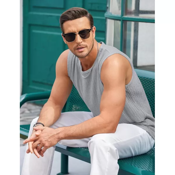COOFANDY Men's Casual Tank Tops 2 Pack Knit Sleeveless Lightweight Tee Muscle Basic T Shirts