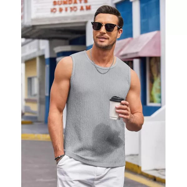 COOFANDY Men's Casual Tank Tops 2 Pack Knit Sleeveless Lightweight Tee Muscle Basic T Shirts