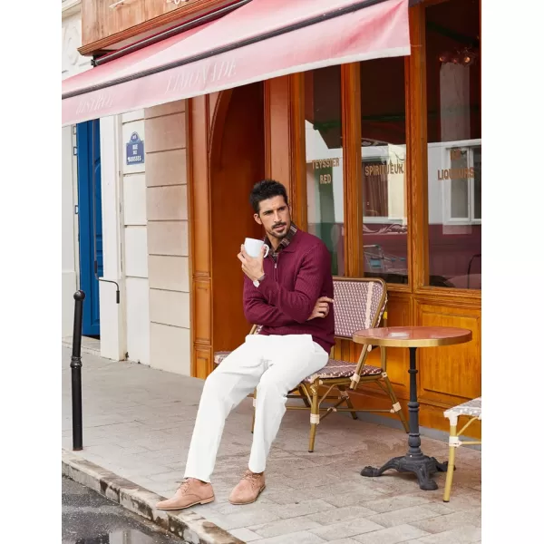 COOFANDY Men's Chino Pants Relaxed Fit Elastic Waist Basic Flat Front Drawstring Casual Pants