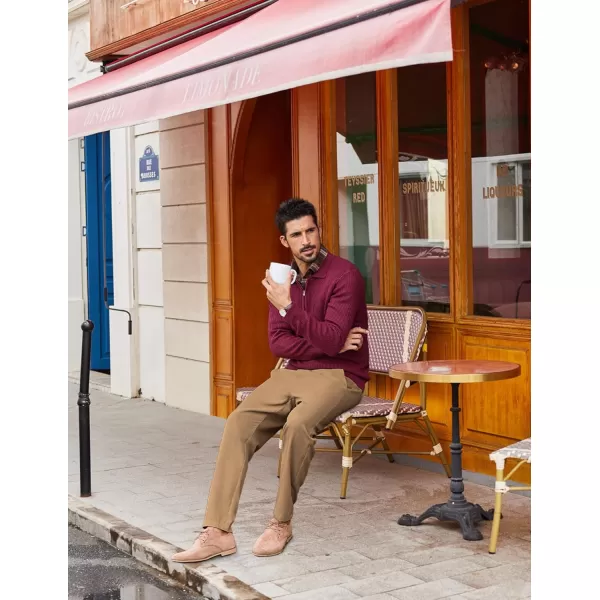 COOFANDY Men's Chino Pants Relaxed Fit Elastic Waist Basic Flat Front Drawstring Casual Pants