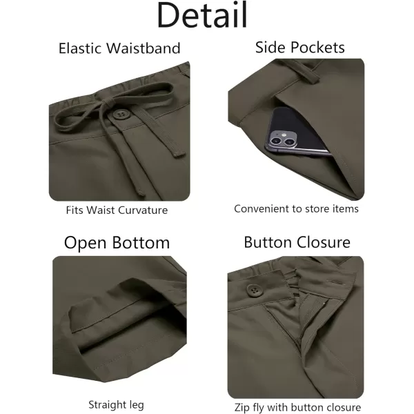 COOFANDY Men's Chino Pants Relaxed Fit Elastic Waist Basic Flat Front Drawstring Casual Pants