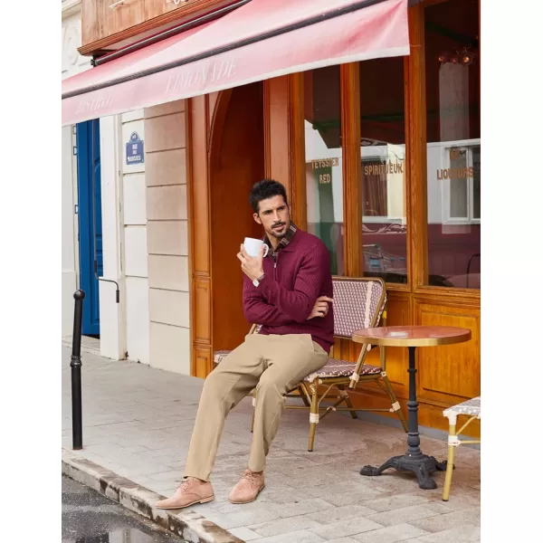 COOFANDY Men's Chino Pants Relaxed Fit Elastic Waist Basic Flat Front Drawstring Casual Pants