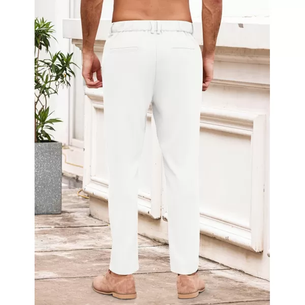 COOFANDY Men's Chino Pants Relaxed Fit Elastic Waist Basic Flat Front Drawstring Casual Pants