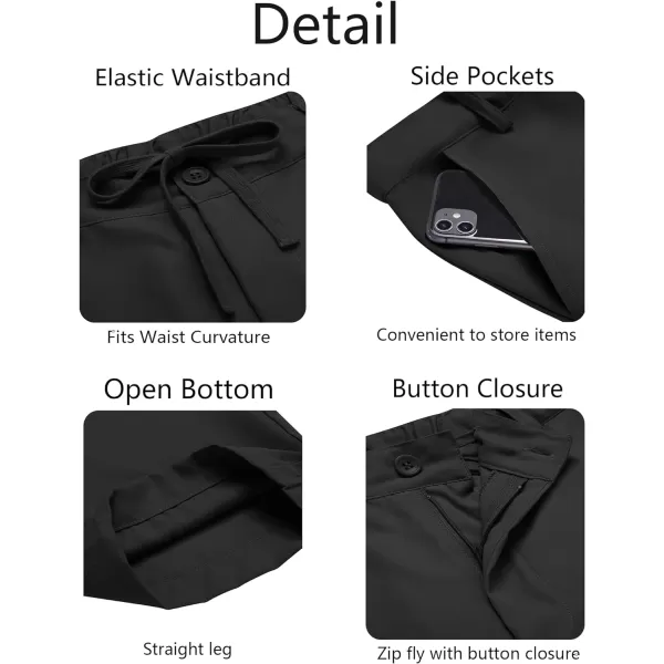 COOFANDY Men's Chino Pants Relaxed Fit Elastic Waist Basic Flat Front Drawstring Casual Pants