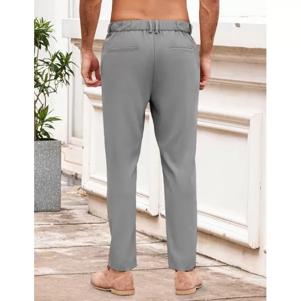 COOFANDY Men's Chino Pants Relaxed Fit Elastic Waist Basic Flat Front Drawstring Casual Pants