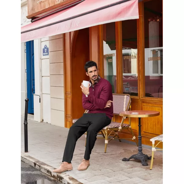 COOFANDY Men's Chino Pants Relaxed Fit Elastic Waist Basic Flat Front Drawstring Casual Pants