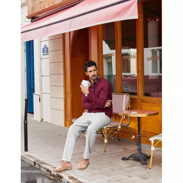 COOFANDY Men's Chino Pants Relaxed Fit Elastic Waist Basic Flat Front Drawstring Casual Pants