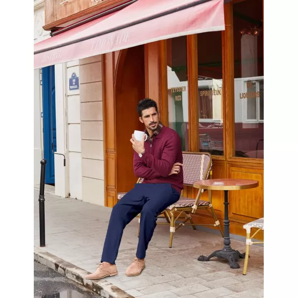 COOFANDY Men's Chino Pants Relaxed Fit Elastic Waist Basic Flat Front Drawstring Casual Pants