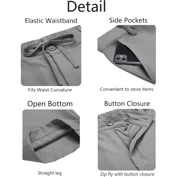 COOFANDY Men's Chino Pants Relaxed Fit Elastic Waist Basic Flat Front Drawstring Casual Pants