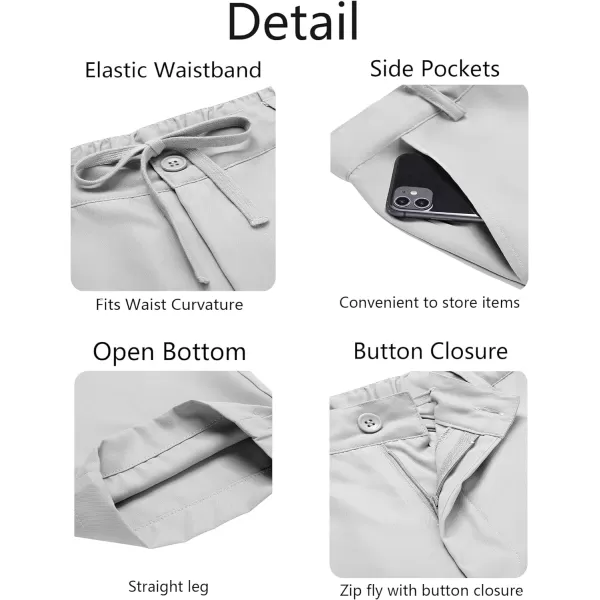 COOFANDY Men's Chino Pants Relaxed Fit Elastic Waist Basic Flat Front Drawstring Casual Pants