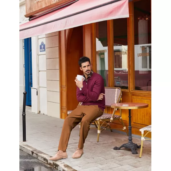 COOFANDY Men's Chino Pants Relaxed Fit Elastic Waist Basic Flat Front Drawstring Casual Pants