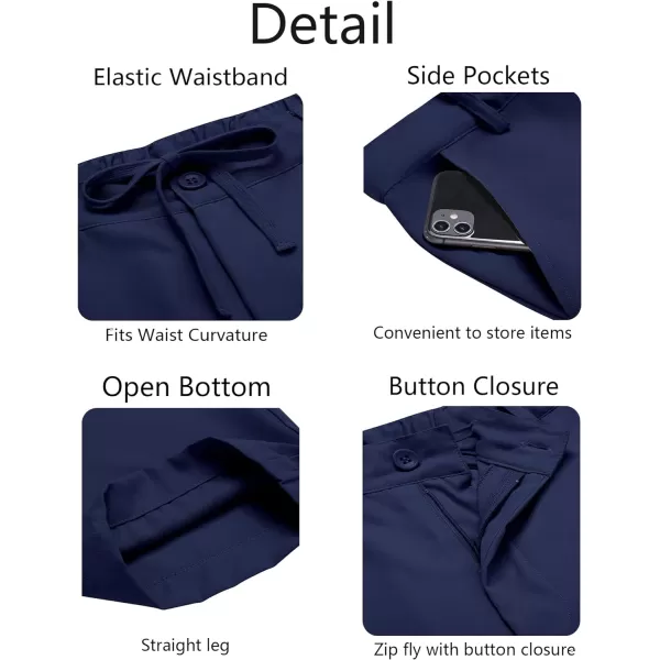 COOFANDY Men's Chino Pants Relaxed Fit Elastic Waist Basic Flat Front Drawstring Casual Pants
